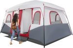 8-12 Person Outdoor Camping Tent 2 Room, Portable Cabin Huge Tent with Carrying Bag & Weatherproof Instant, Large Multi Room Family Tents for Camping, Picnics, Backpacking Hiking Car Traveling